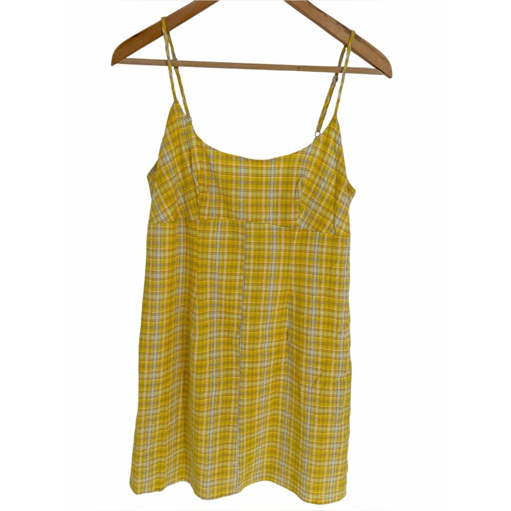 Altar'd State Yellow Plaid Cami Dress Miniature Slip Womens - M - Picture 2 of 11